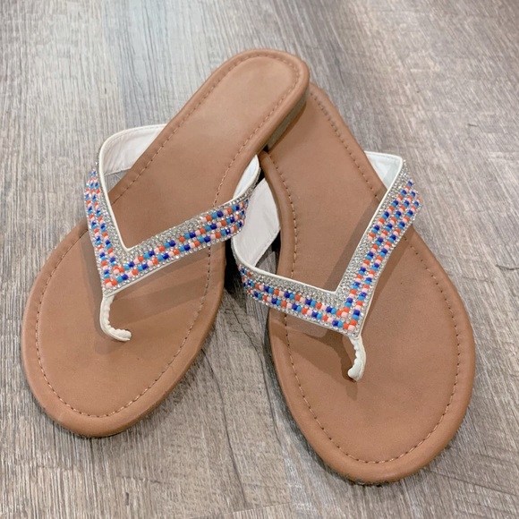 DSW Shoes - Beaded Rhinestone Flip Flops